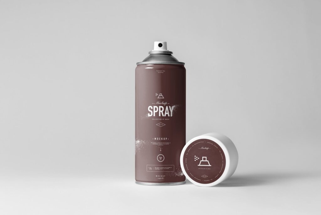 街头艺术喷绘美术作品金属罐模型样机下载Spray Can Mockup 7N8PV8插图2