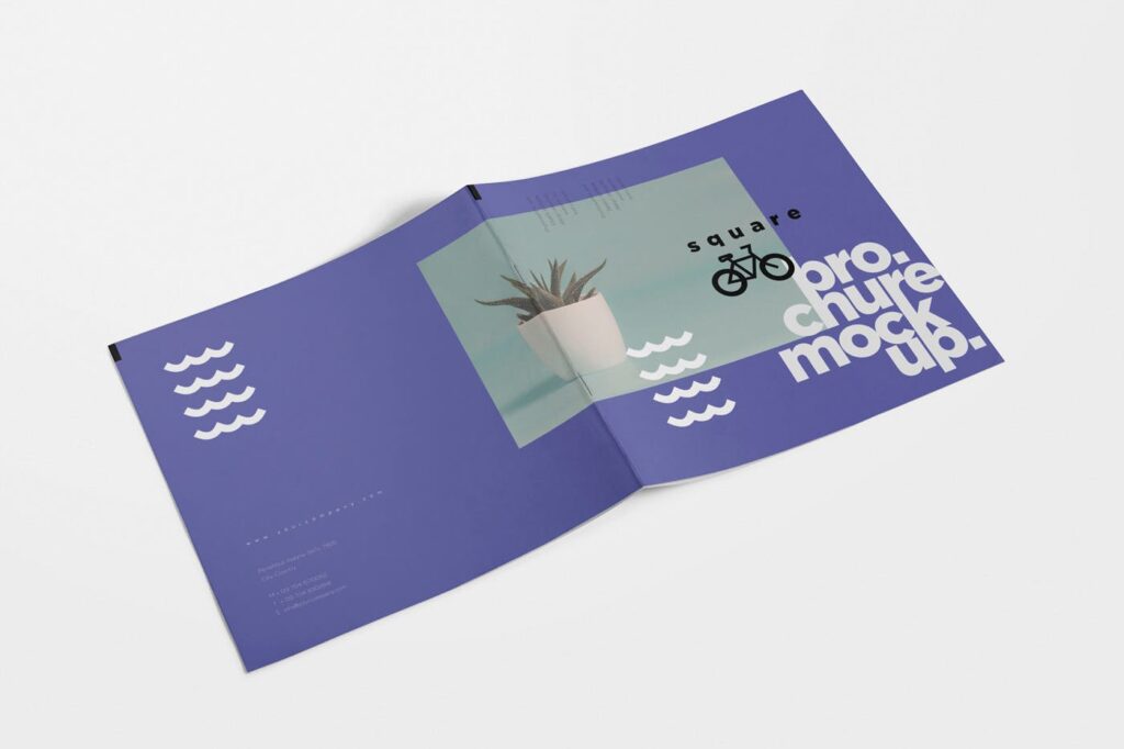 企业画册样机展示效果图样机模版下载Square Brochure Mockups插图1