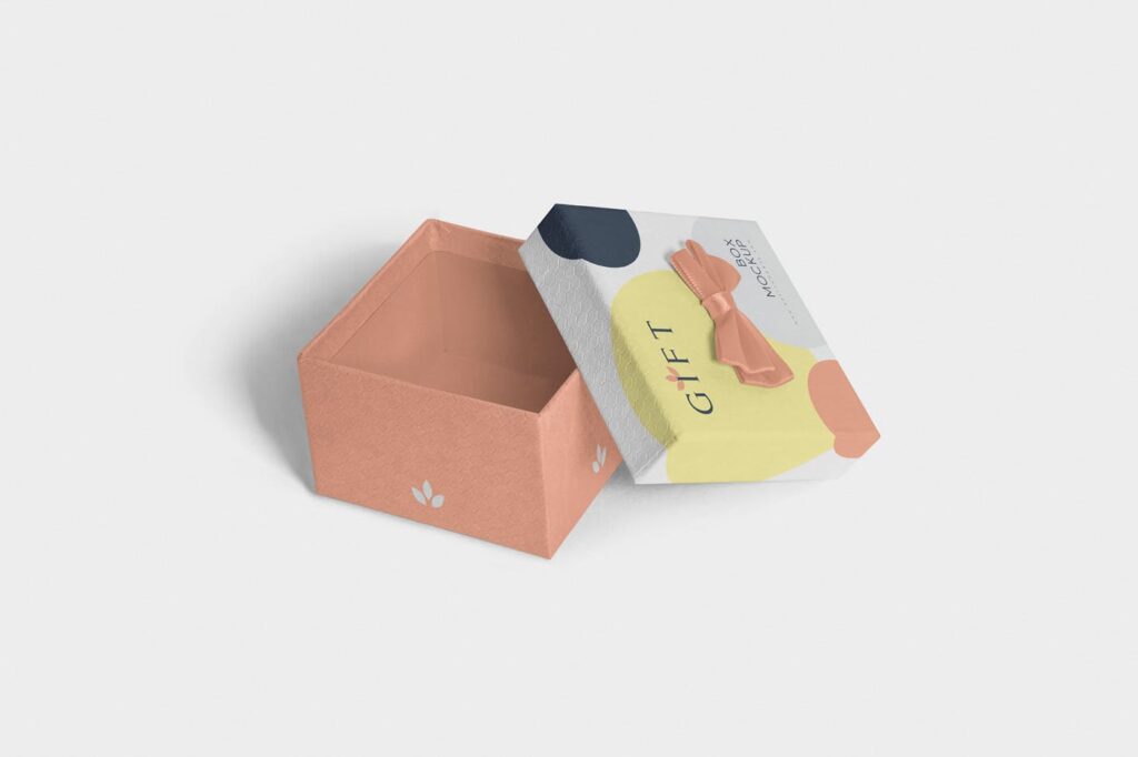 情人节方礼盒实物模型样机效果图Square Gift Box Mockups插图2