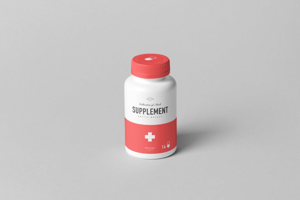 医药类塑料包装瓶模板素材样机下载Supplement Jar Box Mockup 6 DEWXYV插图1