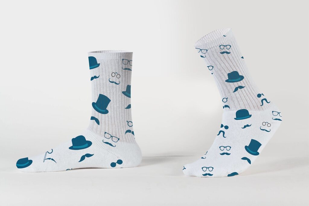 男女通用云顶长袜样机模型效果图Unisex Presentation Socks Mockup插图2