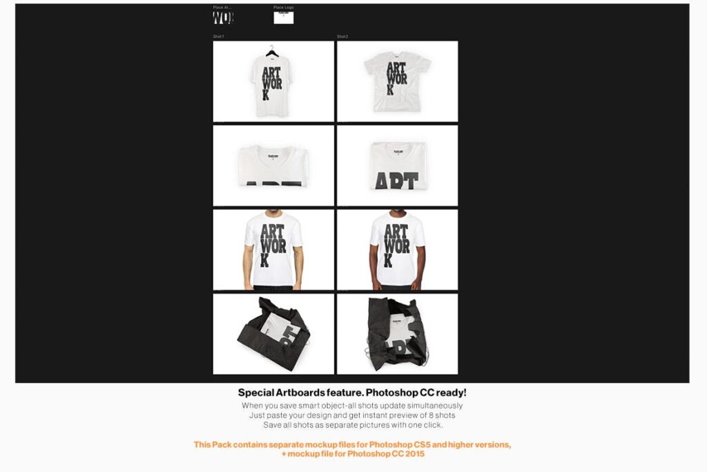 简约白色T恤模型样机素材模板White T Shirt Presentation Mockup插图2