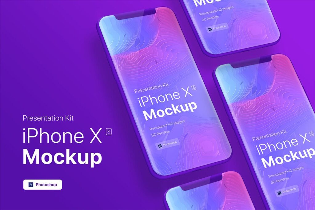 UI作品展示移动设备样机模型下载iPhone XS app mobile showcase MockUp插图2