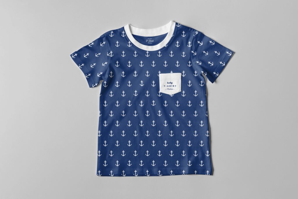 儿童系列T恤/户外活动文化衫婴儿T恤模型样机效果图下载2Baby T Shirt Mockup UDA7T8插图3