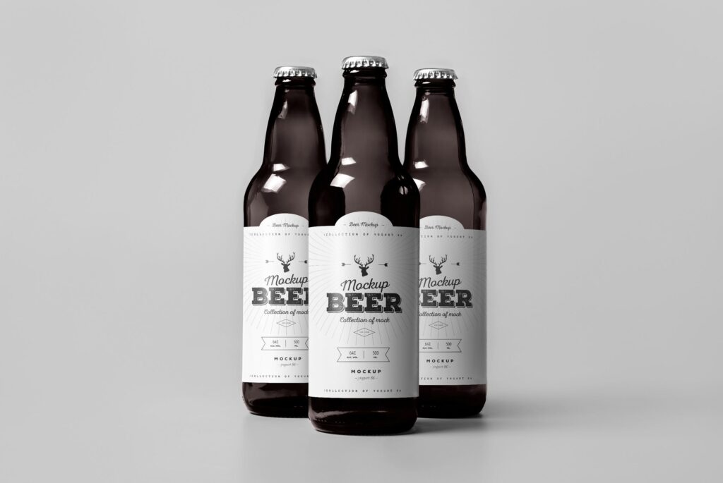 精致文艺棕色啤酒模型样机Beer Mockup 3 VLQWXY插图3