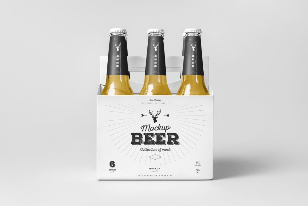 精致啤酒套装模型样机展示效果图Beer Mockup 5插图3