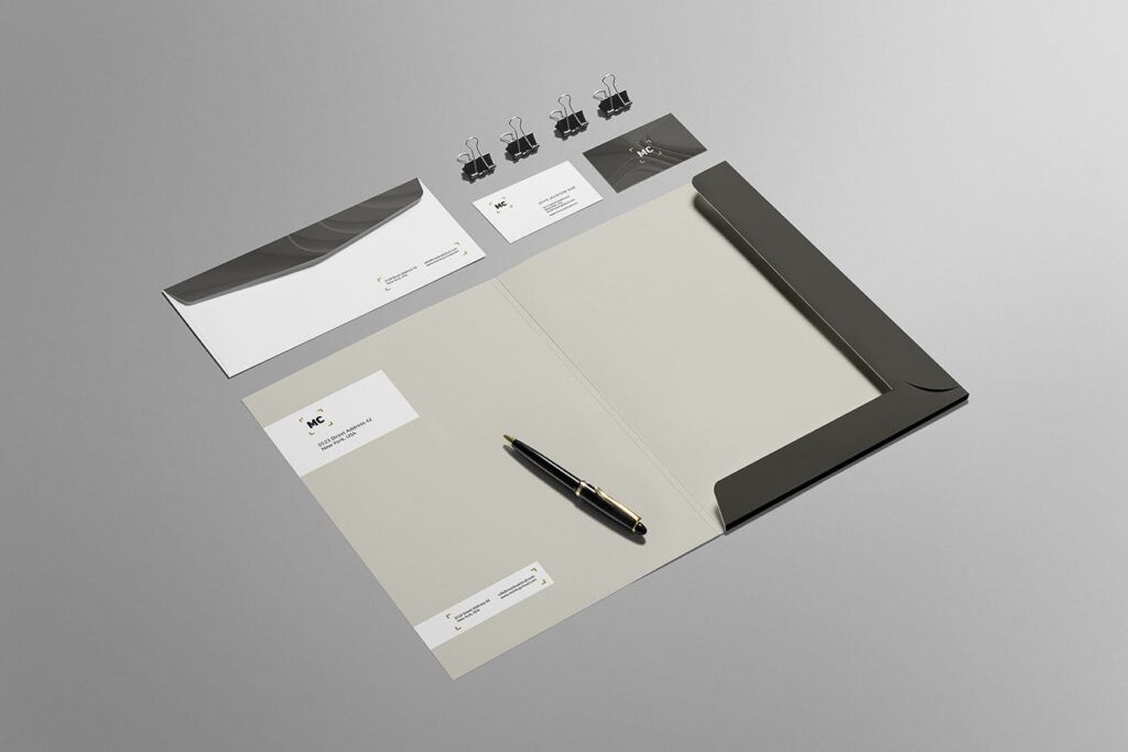 高端优质商务品牌办公文具VI模型样机素材下载Business Stationery Branding Mockup插图3