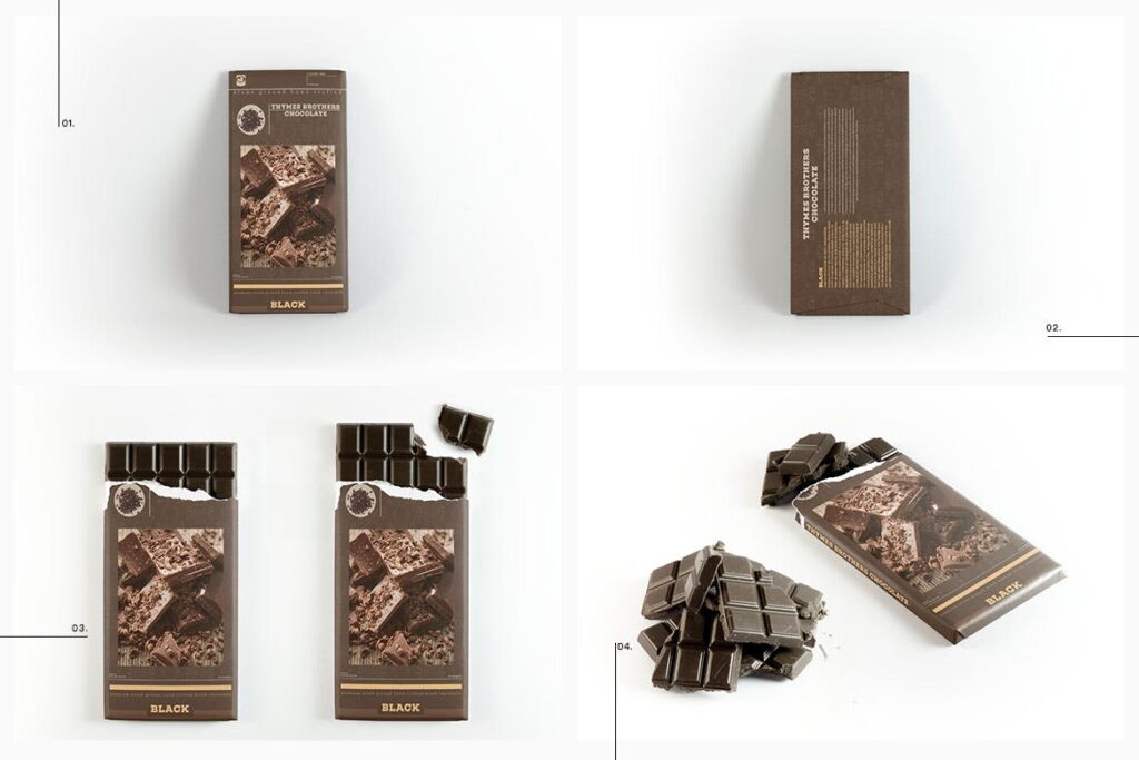 方形巧克力包装盒模型样机素材下载Chocolate Bar Packaging Mockup插图3