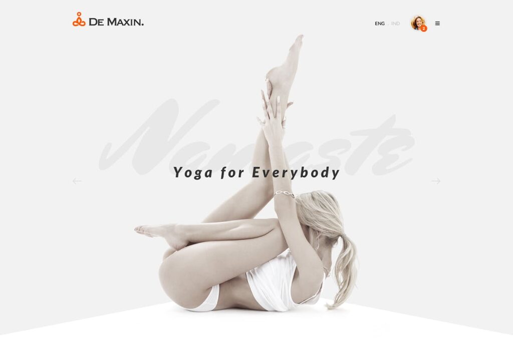优雅简约大气瑜伽健身行业网站素材模版De Maxin Yoga PSD Template插图2