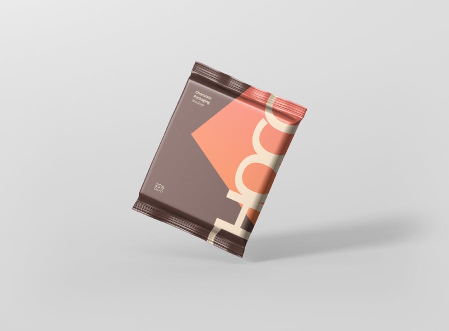 真空巧克力包装模型样机素材下载Foil Chocolate Packaging Mockup Square Size插图3