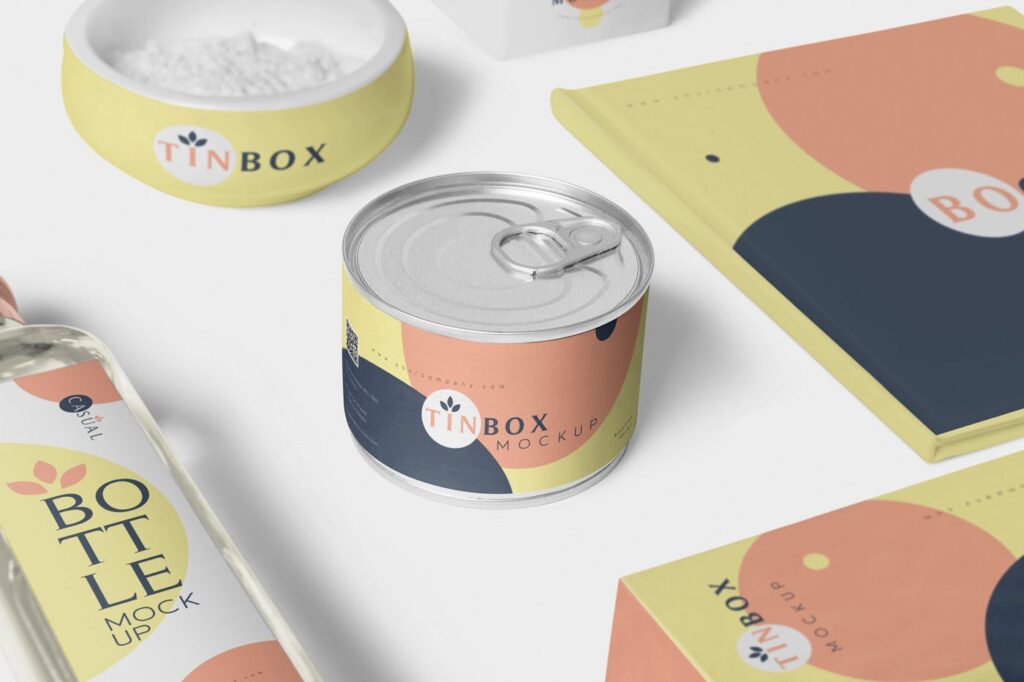 真空食品锡包装模型样机效果图下载Food Tin Packaging Mockups插图3