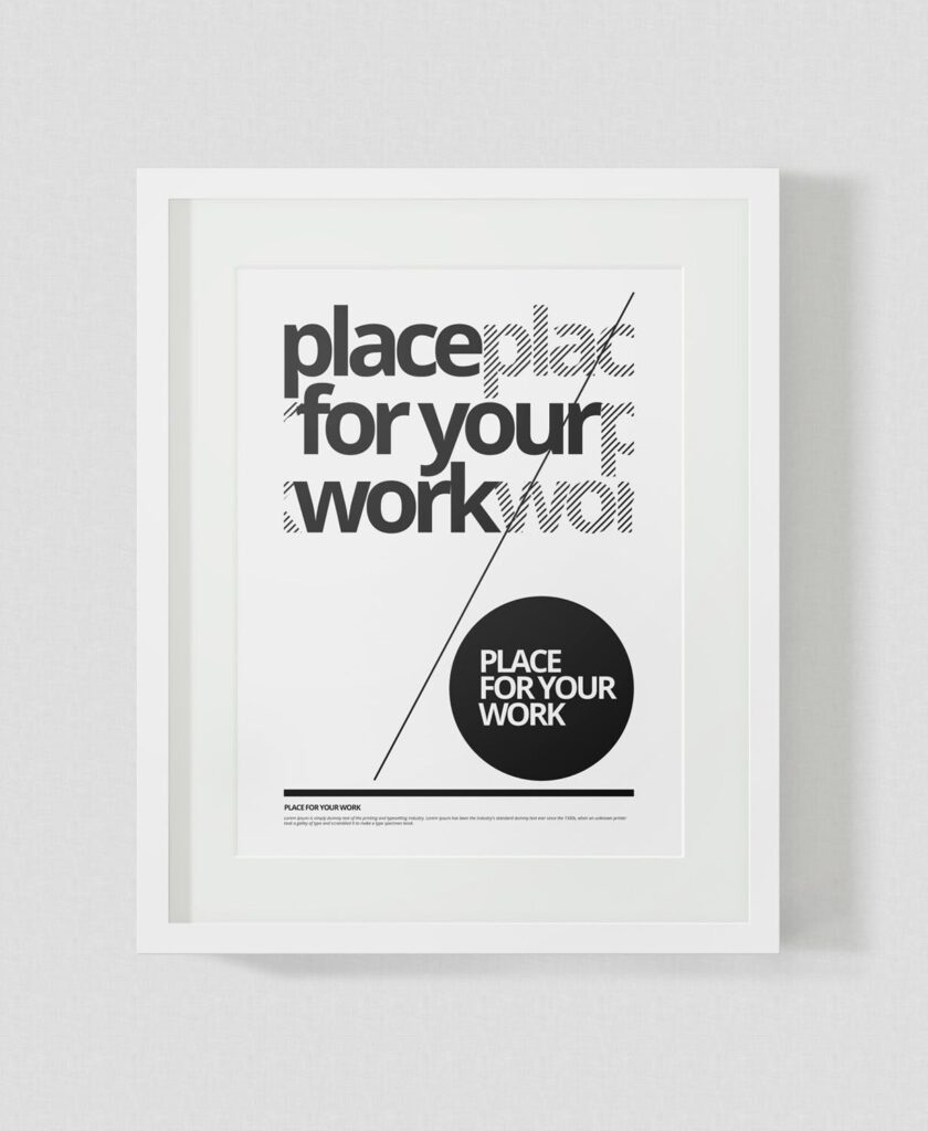 黑白艺术相框模型样机素材下载Frame For Your Work Pd73r4插图3