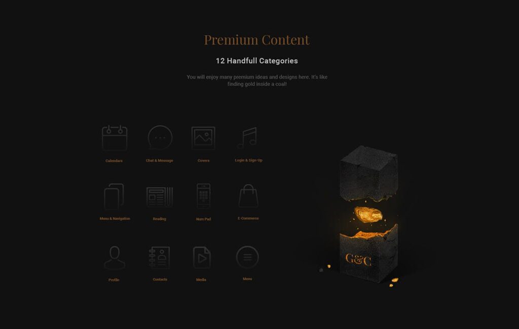 高端奢华服装电商购物移动端素材下载Gold Coal UI Kit for Mobile插图3