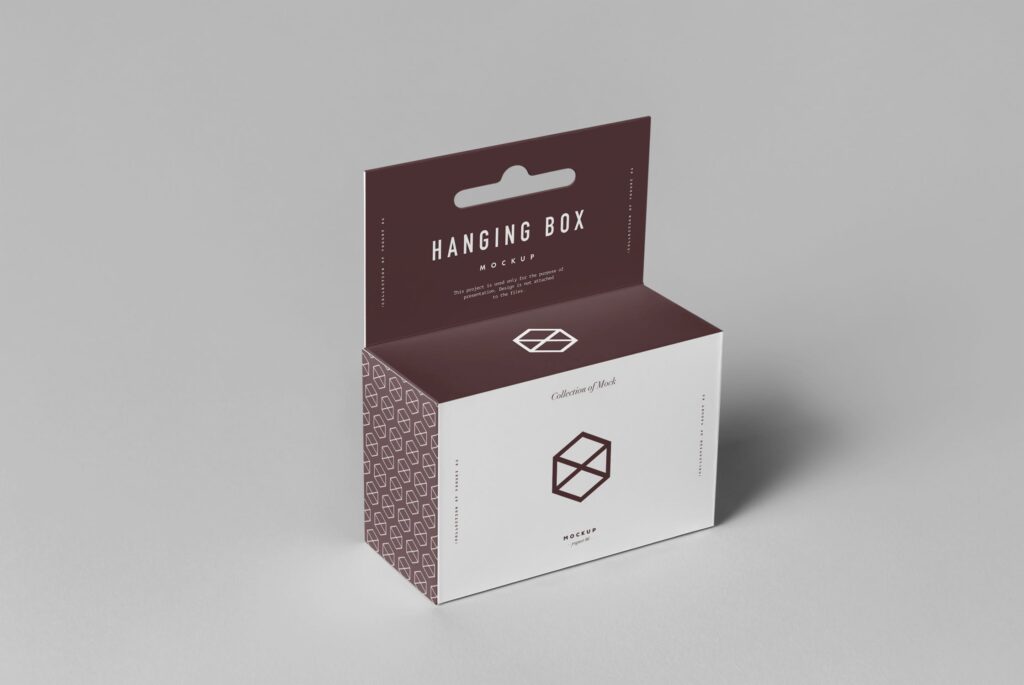 挂式产品包装盒模型样机Hanging Box Mockup插图2
