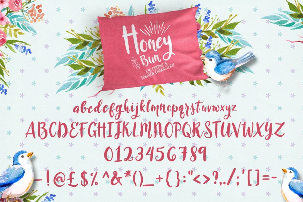 装饰艺术品或产品设计英文字设计下载Honey Bun Typeface插图3