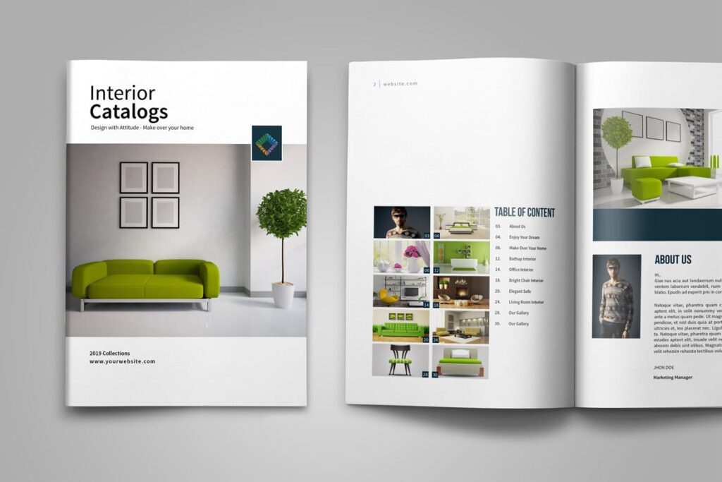 企业内部目录手册模板Interior Catalogs Brochure插图3