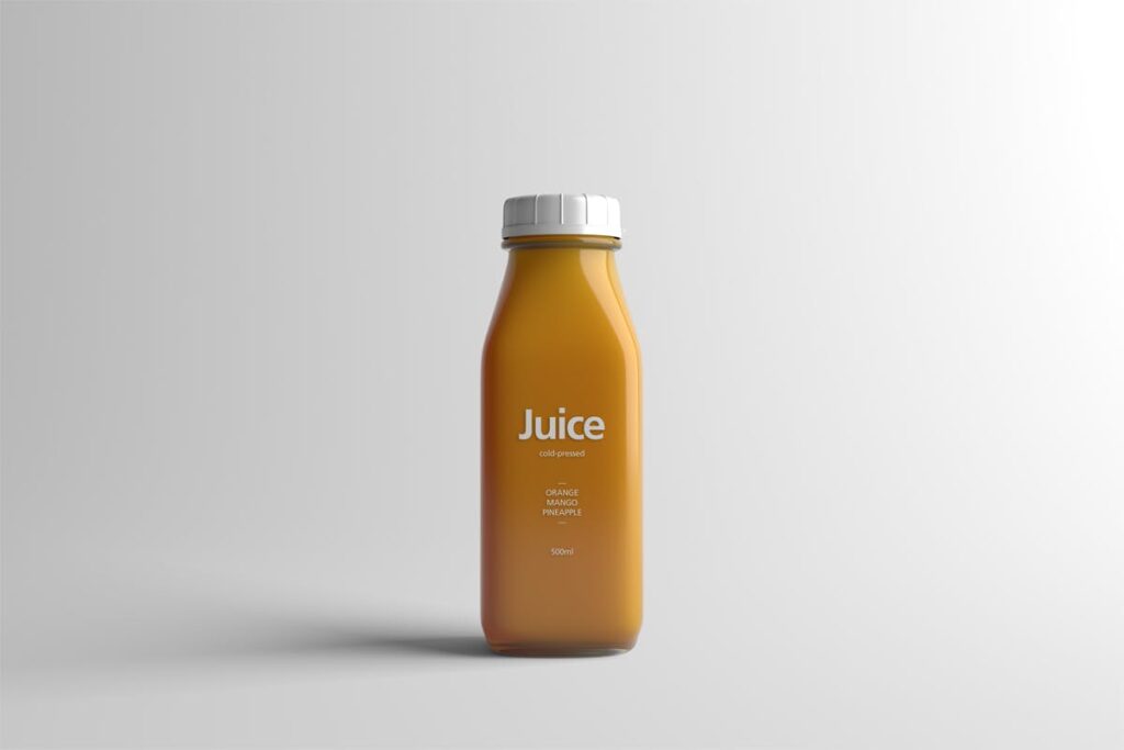 塑料果汁包装瓶样机模型效果图下载Juice Bottle Packaging MockUp HBVQPD插图3
