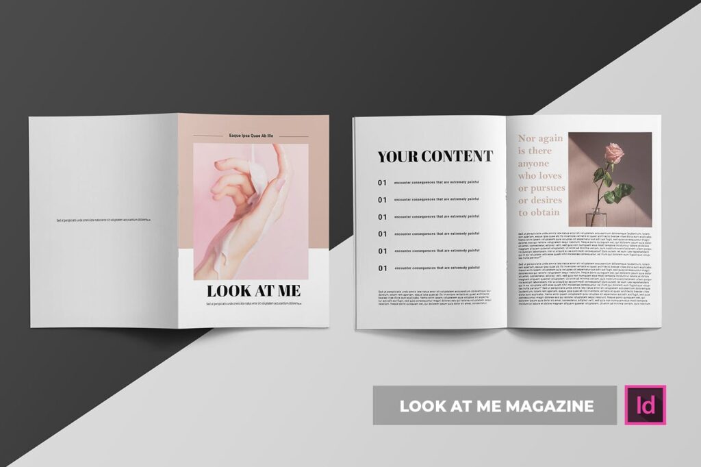 时尚高端简约多用途A4画册模板Look at mE Magazine Template插图3