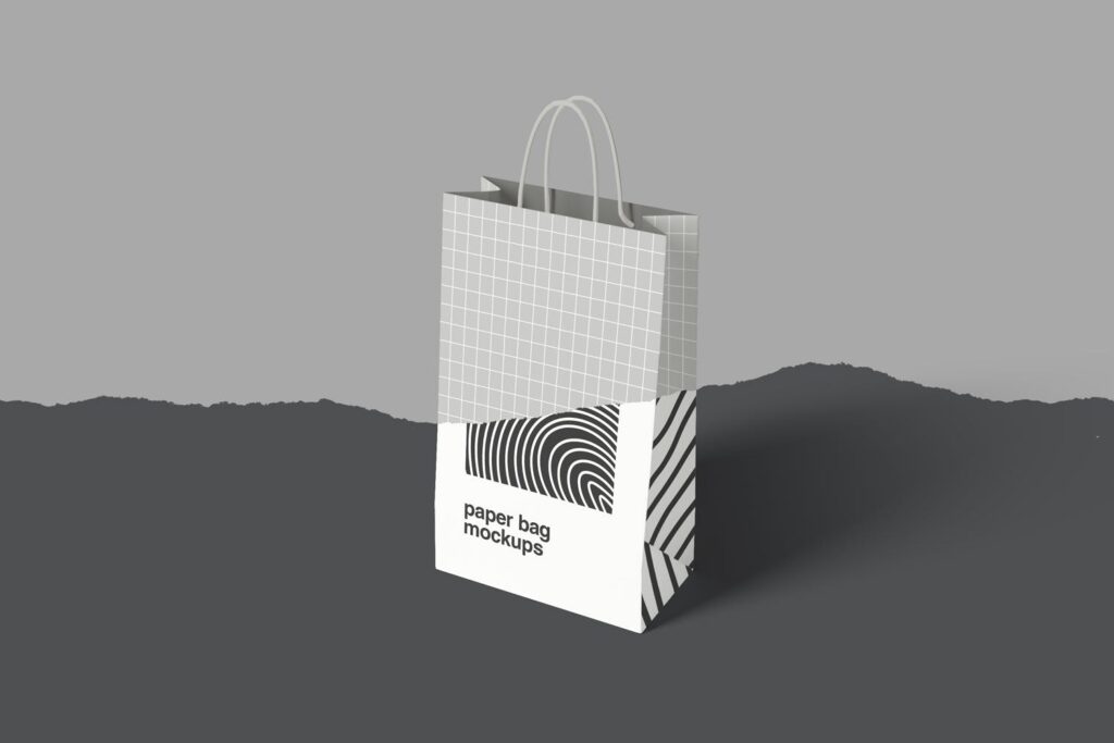 多种透视角度购物袋样机模型效果图展示Paper Bag Mockups插图3