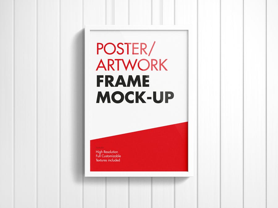 9个逼真的高质量的实物模型的海报/艺术品/图片画框样机素材下载Poster Artwork Frame Mock Up插图3