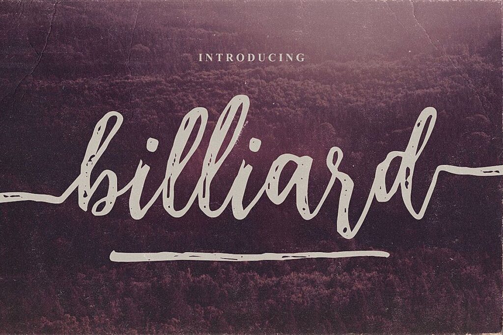 复古风格笔刷英文手写字体Billiard Font Duo插图2
