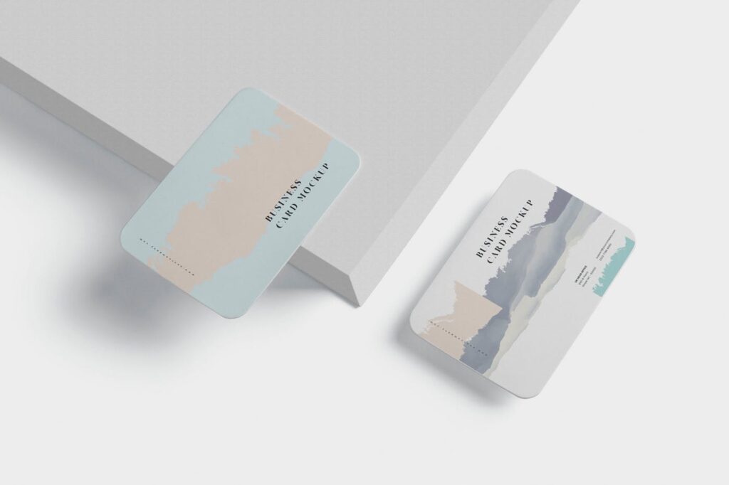 企业商务圆角名片模型样机Business Card Mockup Round Corners插图4