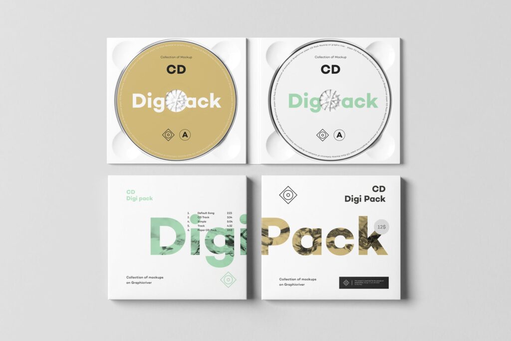 古典电影光盘/音乐CD唱片包模型CD Digi Pack Mockup 9插图4