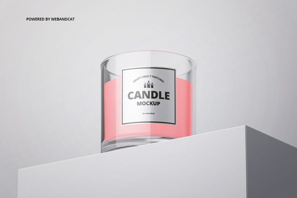 5个高质量蜡烛玻璃模型样机展示效果图Candle in Glass Mockup插图4