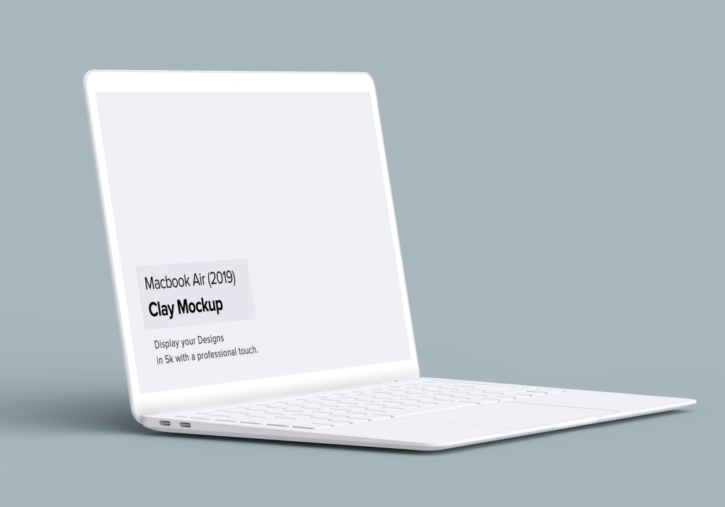 全新的Macbook Air 2019多角度样机模型展示Clay Macbook Air Mock up 10插图4