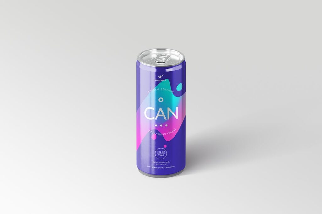 简约能量/苏打饮料易拉罐包装模型样机Energy Soda Drink Can Packaging MockUps Vol1插图4