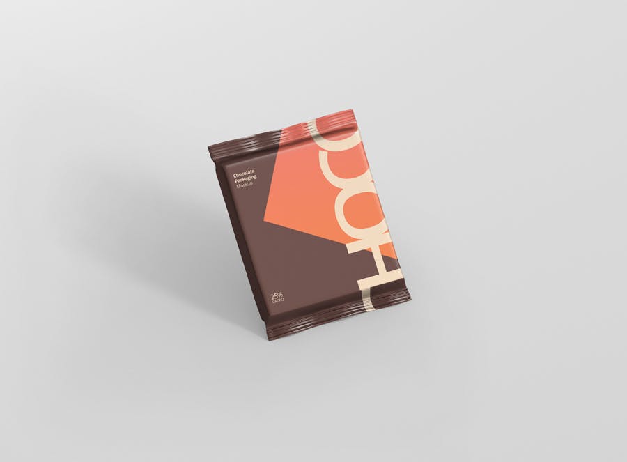 真空巧克力包装模型样机素材下载Foil Chocolate Packaging Mockup Square Size插图4