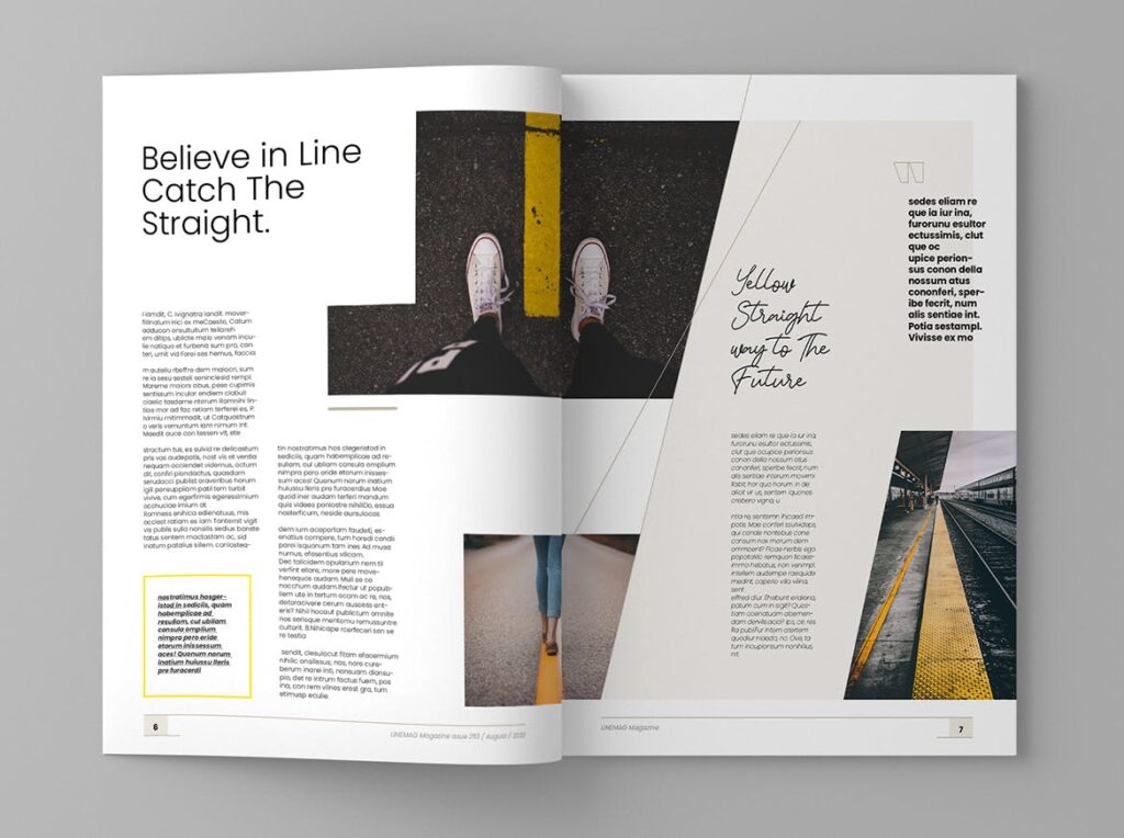 时尚创意版式多用途画册杂志模版Linemag Magazine Template插图4