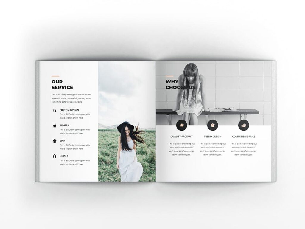 简约高端商务宣传册模板Lookbook Square Brochure Template UK2RC6L插图4