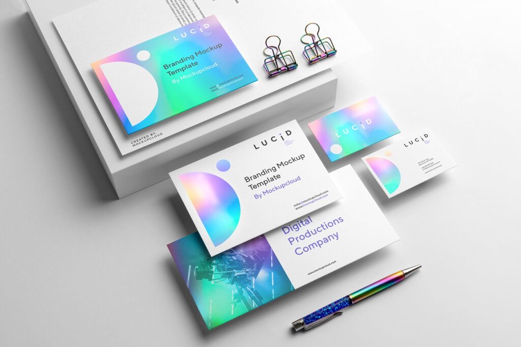 渐变光影时尚行业品牌VI样机模型下载Lucid Branding Mockup Vol 2插图4