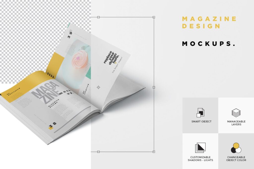 企业A4宣传画册杂志简洁版式模板素材下载Magazine Design Mockups BMJCPFW插图4