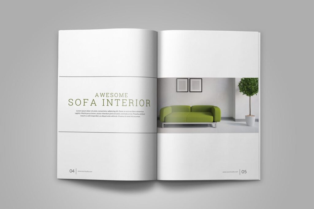 优雅简洁室内设计手册/目录/杂志画册模板PSD Interior Brochures Catalogs Magazine插图4