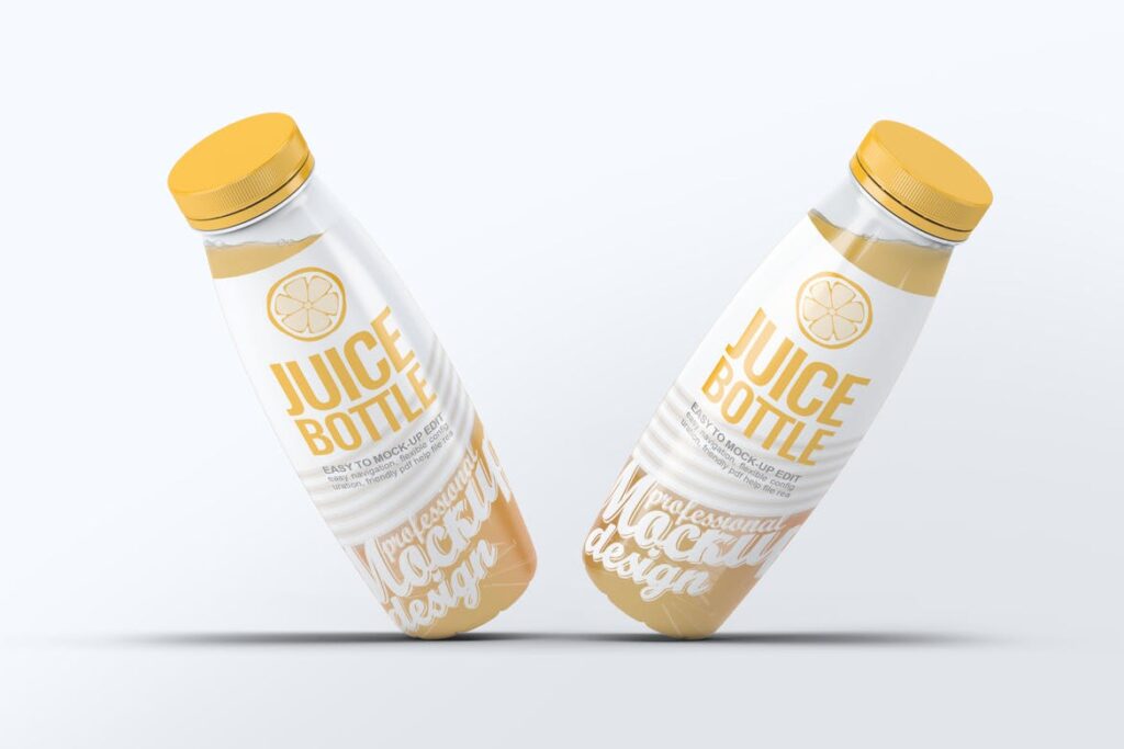 高端橙汁/果汁塑料瓶模型样机下载Plastic Juice Bottle Mock Up 8TSEHQ6插图4