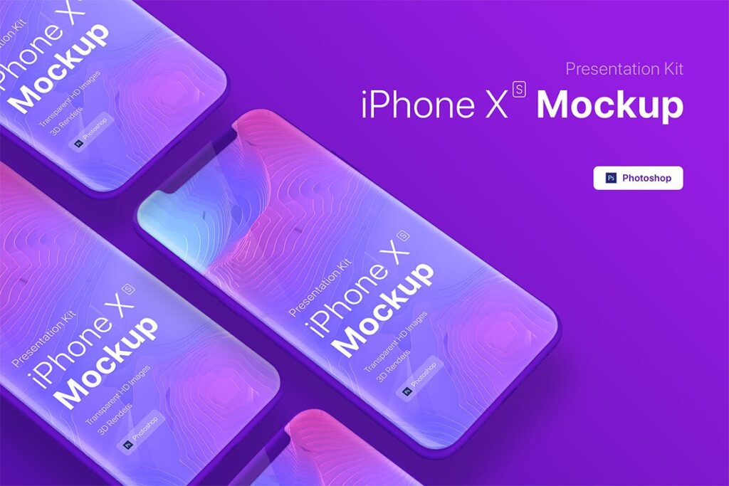 UI作品展示移动设备样机模型下载iPhone XS app mobile showcase MockUp插图4