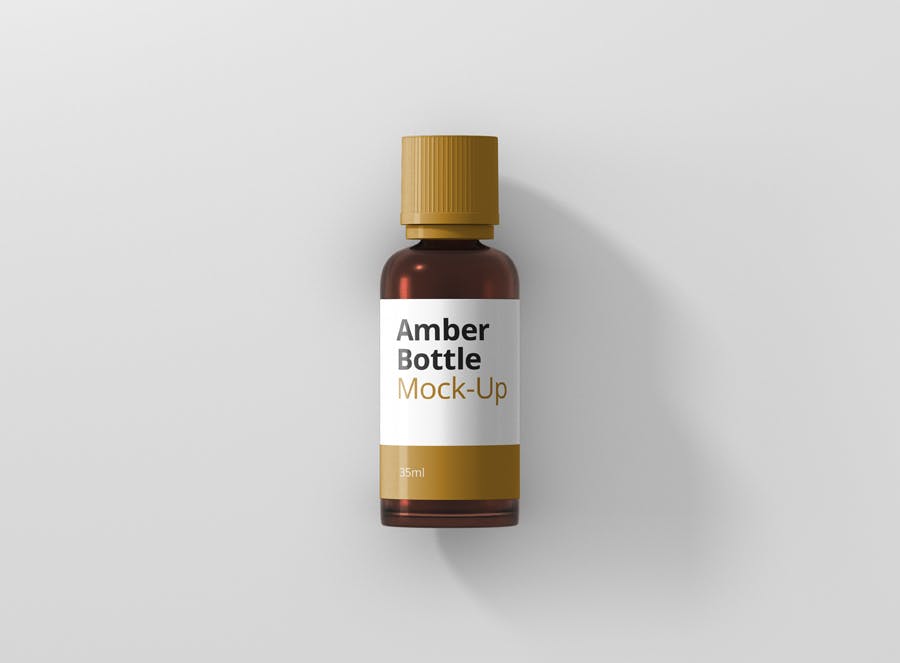 6个高品质琥珀药品瓶模型样机Amber Bottle Mockup插图5