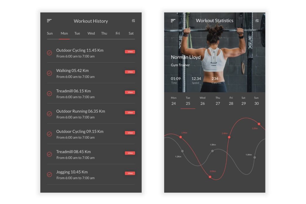 健身瑜伽类UI套件模版素材Anuk Fitness Workout Sketch UI Kit插图5