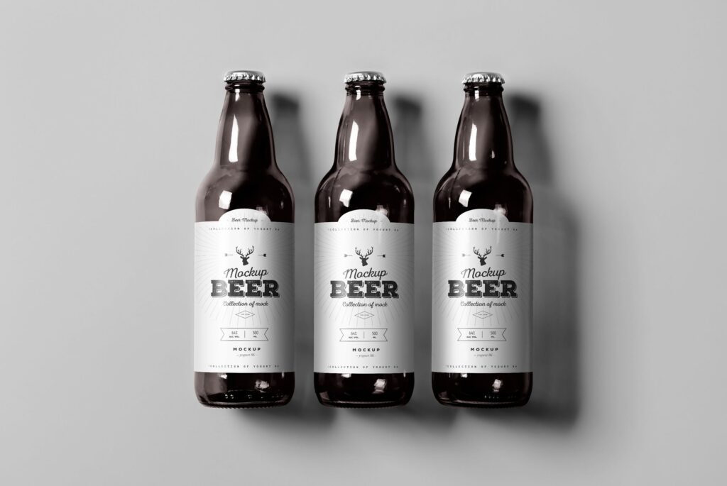 精致文艺棕色啤酒模型样机Beer Mockup 3 VLQWXY插图5