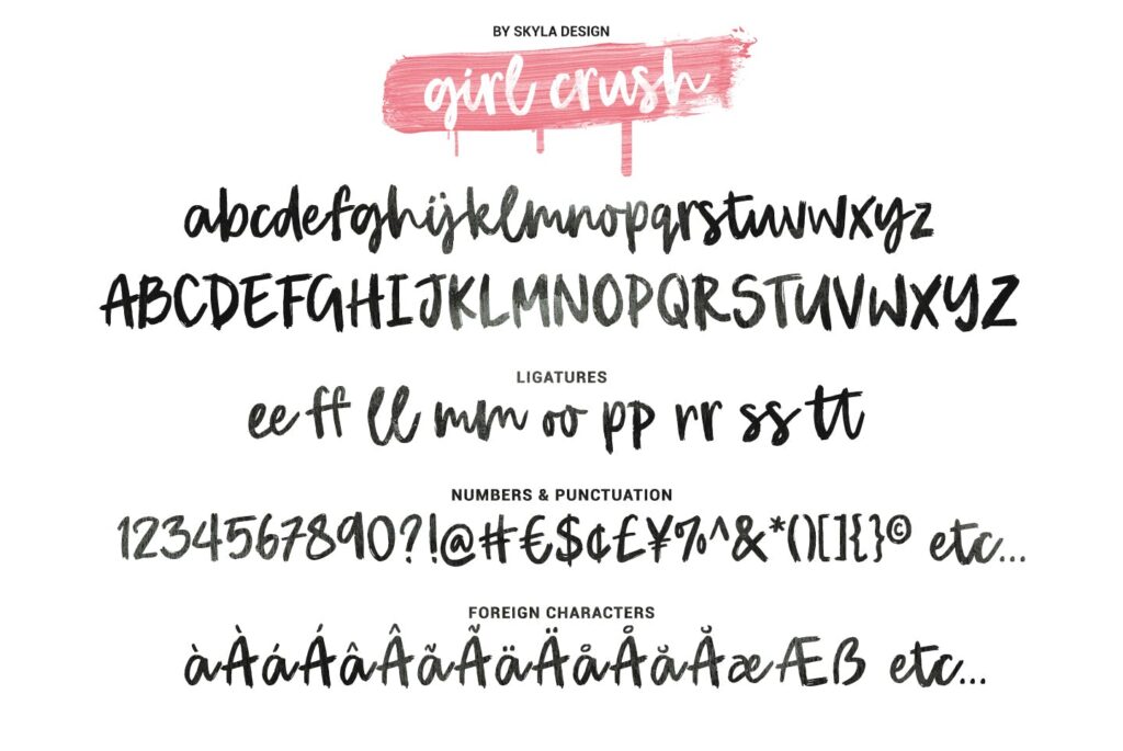 旅游杂志画册主题/时尚杂志装饰字体下载Bold brush font Girl Crush插图5