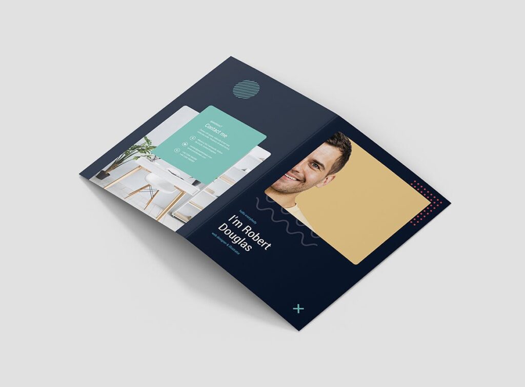 简约企业业务介绍宣传折页模板Brochure Resume Bi Fold插图5