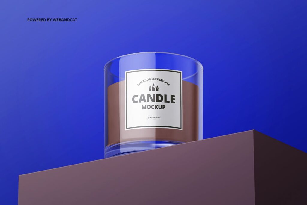 5个高质量蜡烛玻璃模型样机展示效果图Candle in Glass Mockup插图5