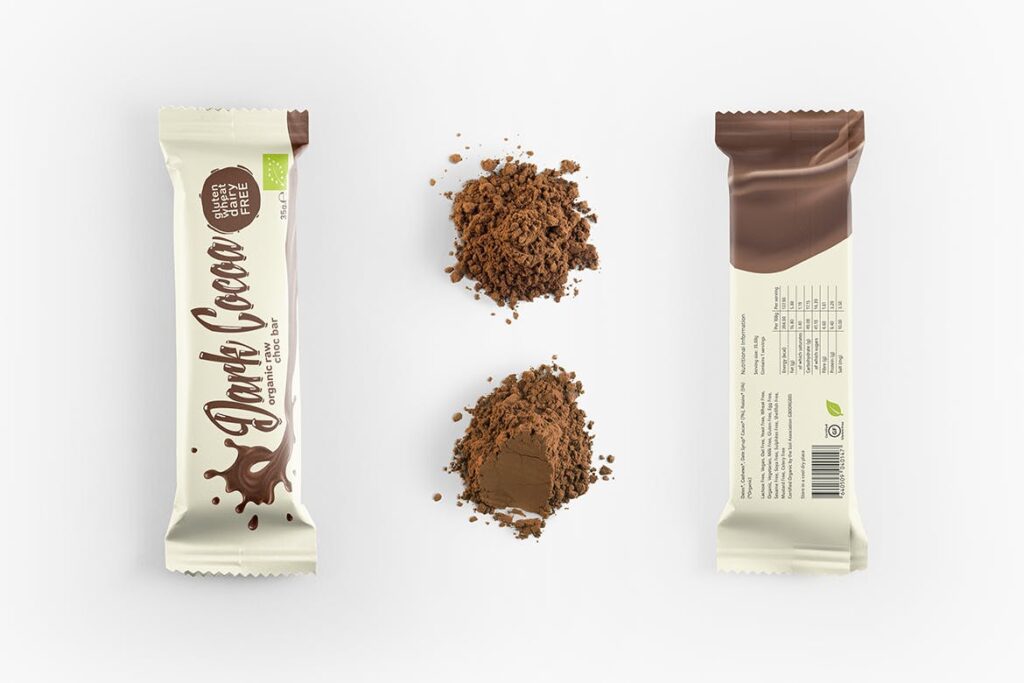 零食/巧克力/小麦/能源/有机脆/巧克力模型样机素材模型下载Chocolate Bar Packaging Mockup插图5