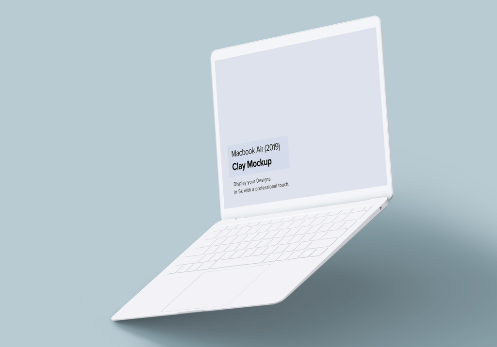 全新的Macbook Air 2019多角度样机模型展示Clay Macbook Air Mock up 10插图5