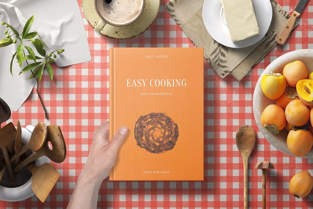 厨房烹调精装书籍模型样机下载Cook Book Mockup Kitchen Set插图5
