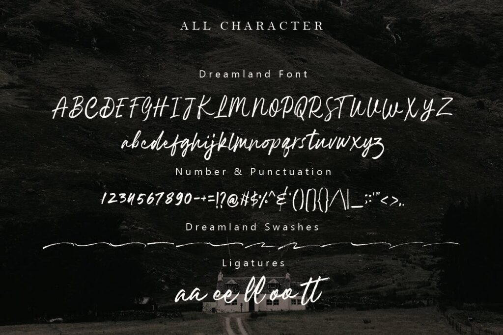 婚礼邀请函钢笔笔刷字体Dreamland Brush Font MS插图5