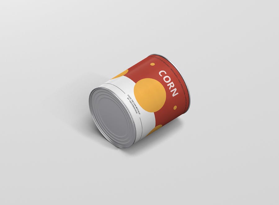 高级食品真空锡罐包装样机模型效果图Food Tin Can Mockup Medium Size插图4