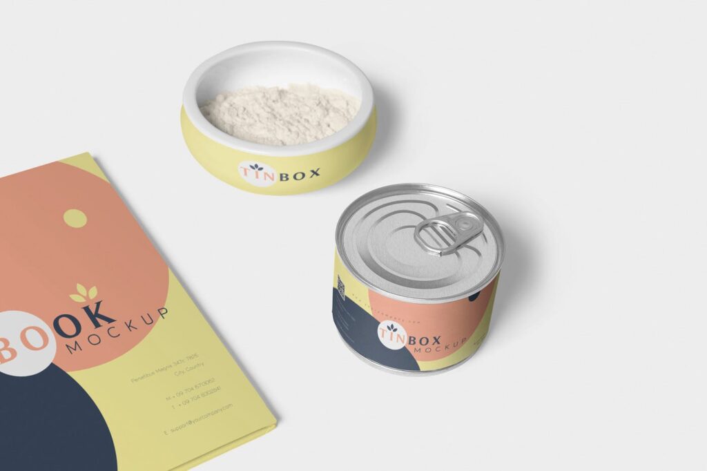 真空食品锡包装模型样机效果图下载Food Tin Packaging Mockups插图5